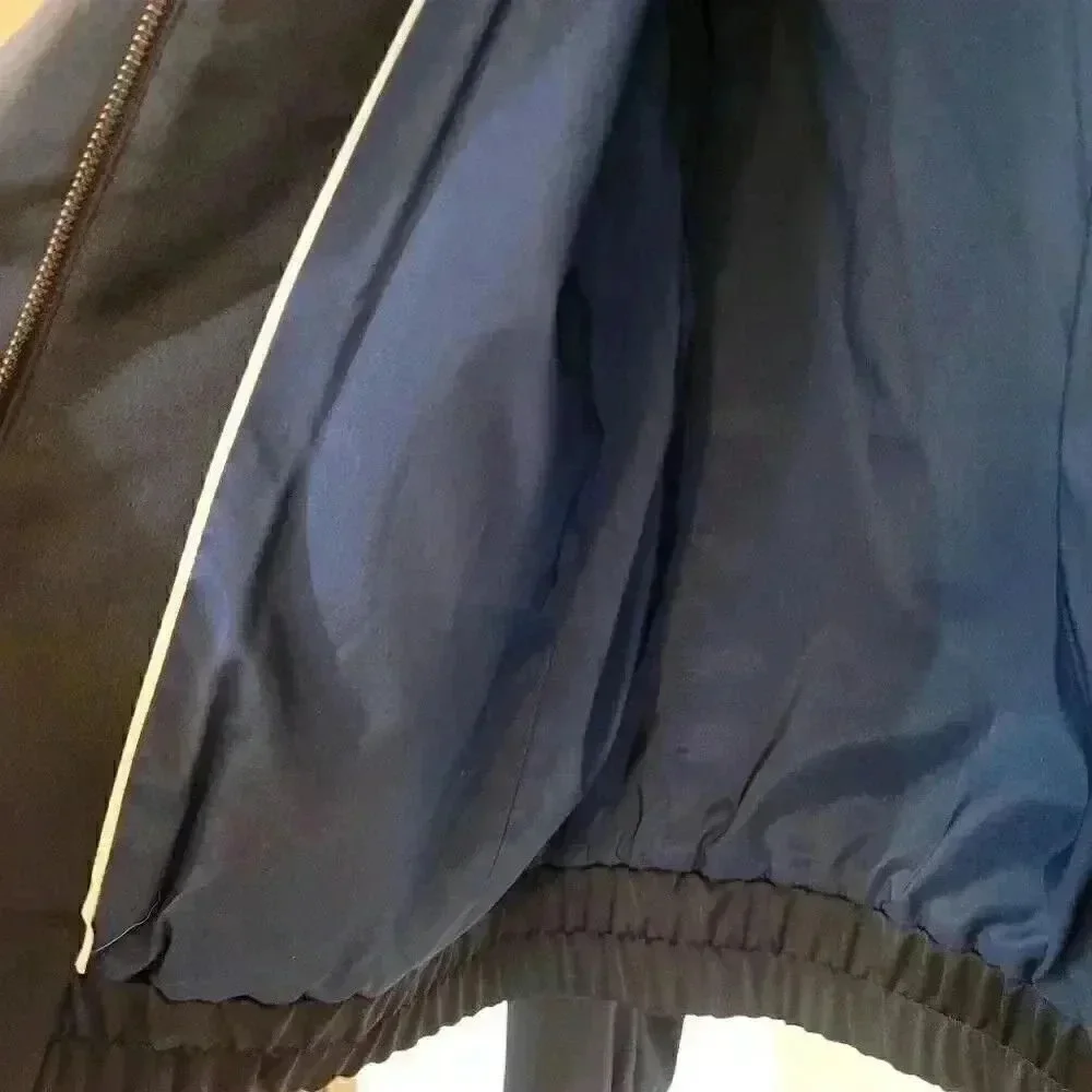 Banana Republic Men's Navy Poly Satin Lined Bomber Jacket